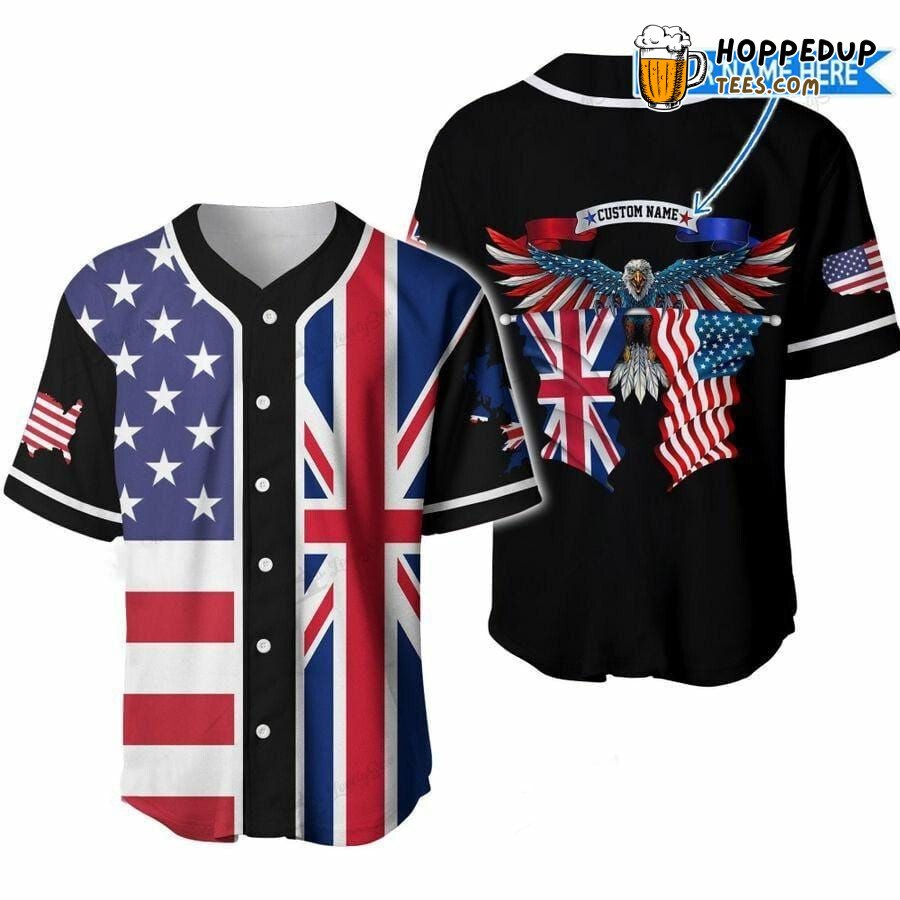 America United Kingdom Eagle Baseball Jersey Personalized Unique Design