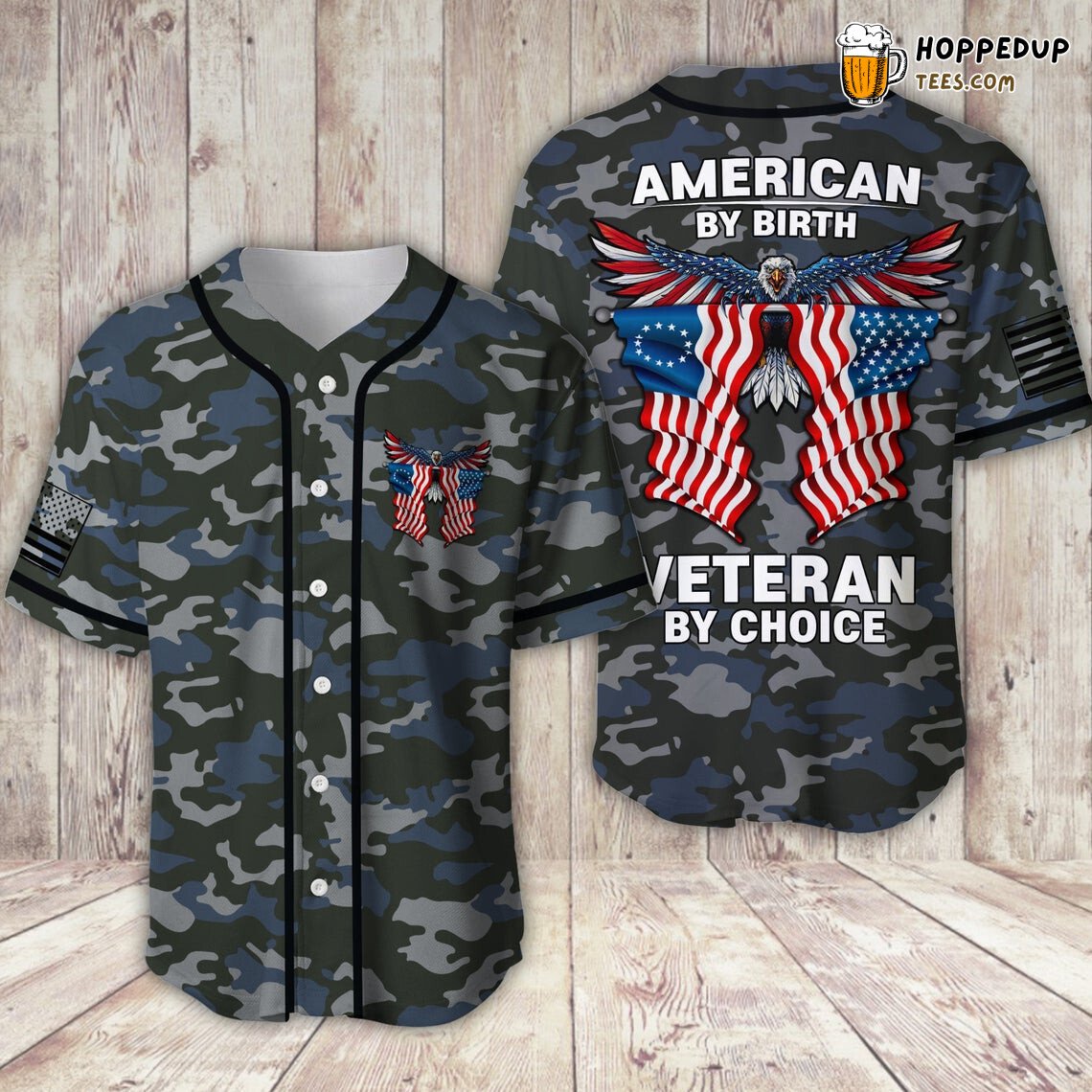 American By Birth Veteran By Choice Baseball Tee Jersey Shirts 3D