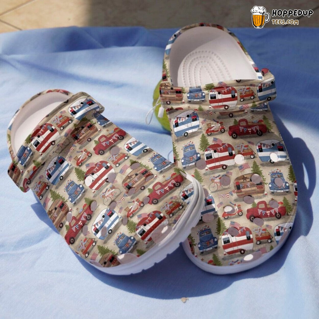 American Camping Custom Design Birthday Gift Outdoor Adventure Clogs