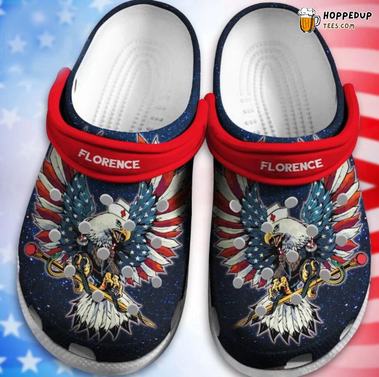 American Eagle Caduceus Nurse 4th Of July Eagle Custom Gift Shoes