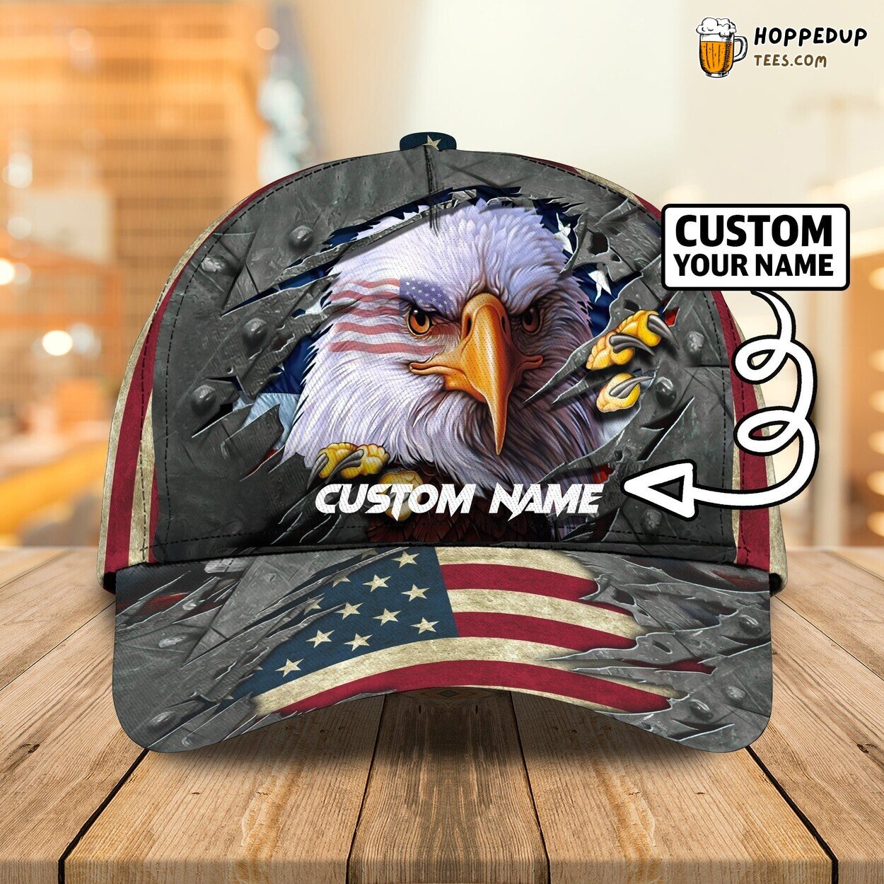 American Eagle Design Classic 3D Cap Personalized Name Unique Premium