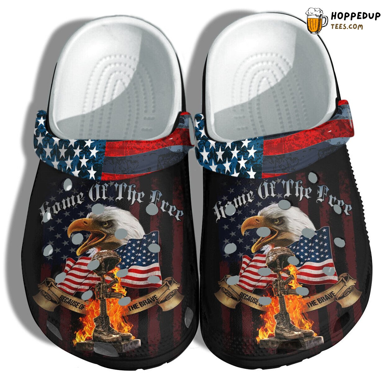 American Eagle Flag Patriotic Clogs Female Veterans 4th July Tribute