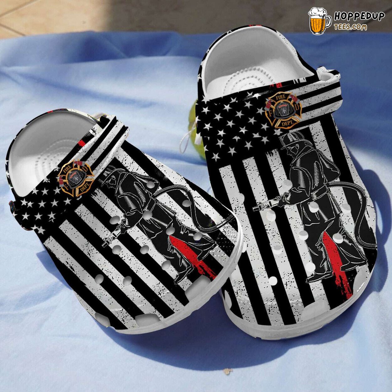 American Firefighter Themed Comfortable Unique Design Clog Shoes