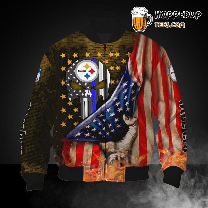 American Flag Inspired NFL Pittsburgh Steelers Bomber Jacket Icon