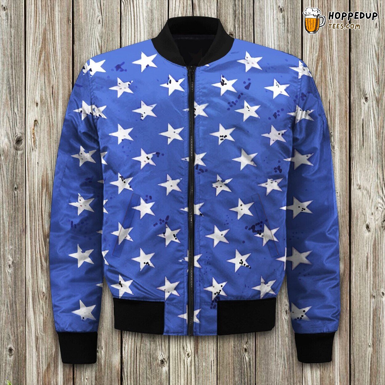 American Flag Inspired Star Winter Bomber Jacket Trend