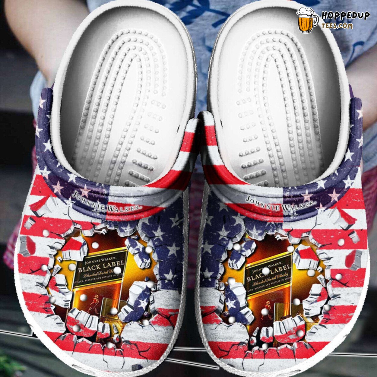American Flag Johnnie Walker Themed Comfortable Unique Rubber Clog Shoes