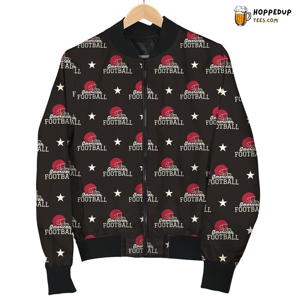American Football Pattern Usa Sports Bomber Jacket