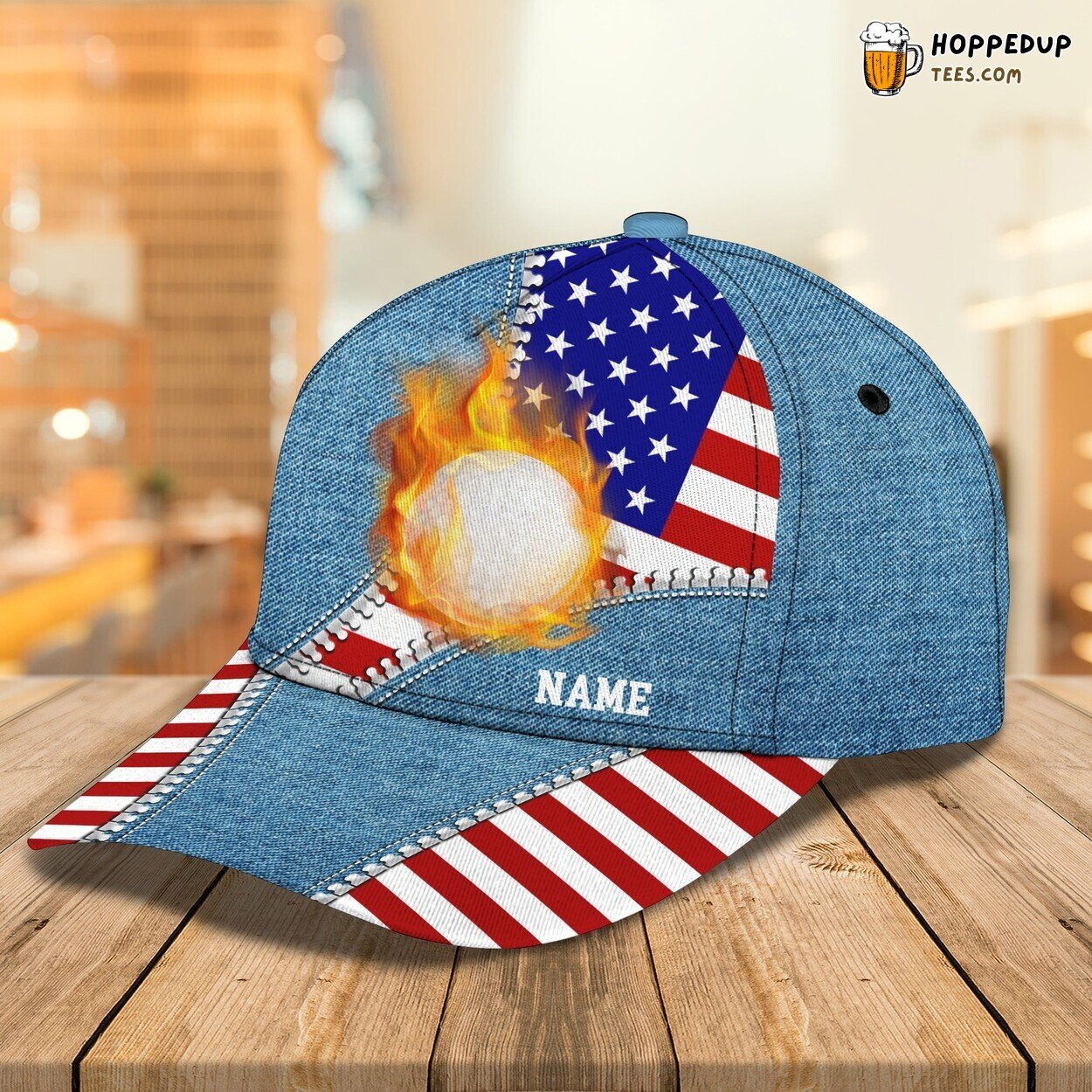 American Golfer Theme 3D Classic Cap Personalized Name Unique Design