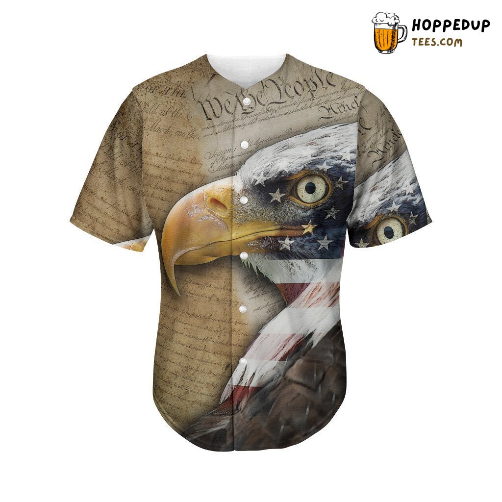 American Land Of Liberty Baseball Tee Jersey Shirts 3D