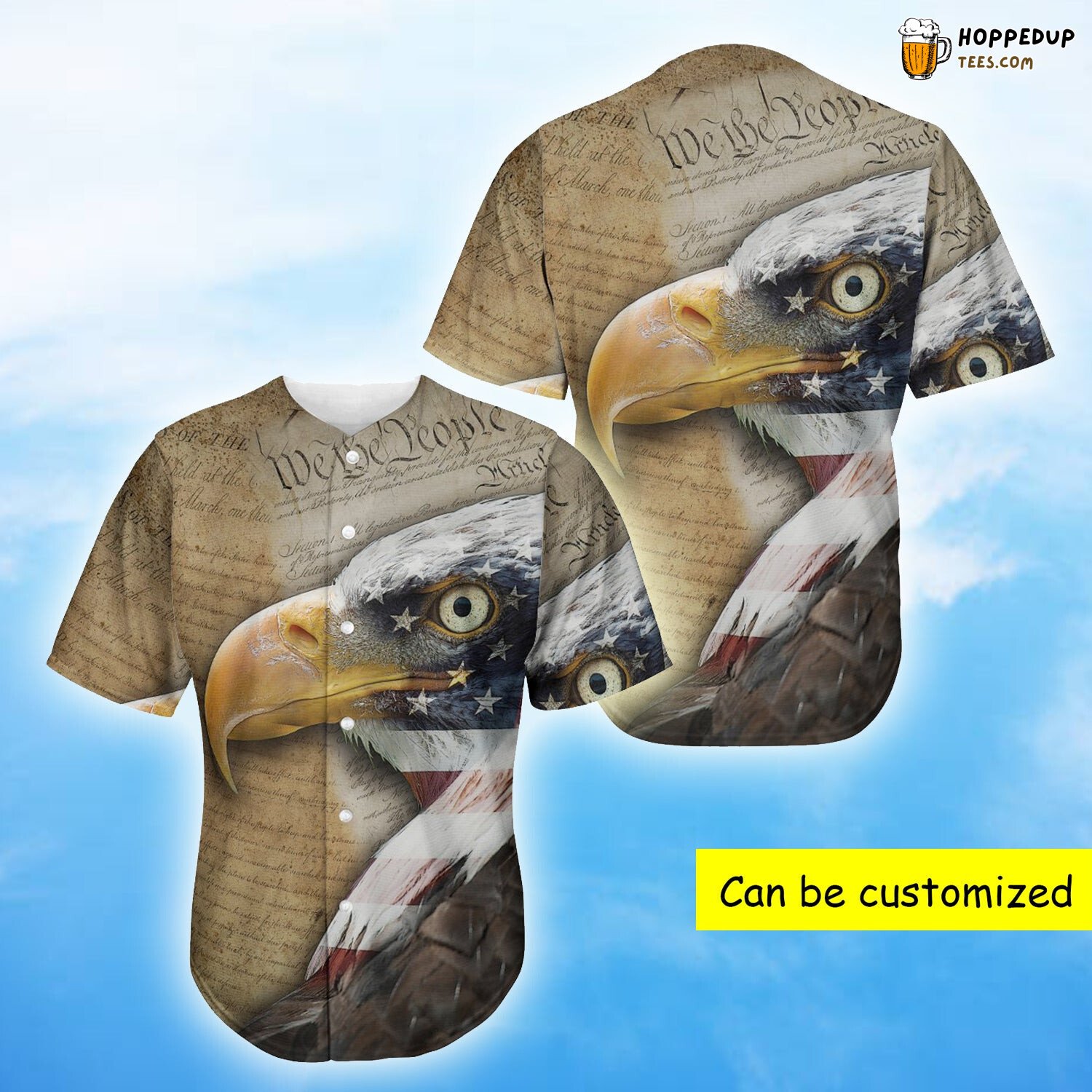 American Land Of Liberty Baseball Tee Jersey Shirts 3D