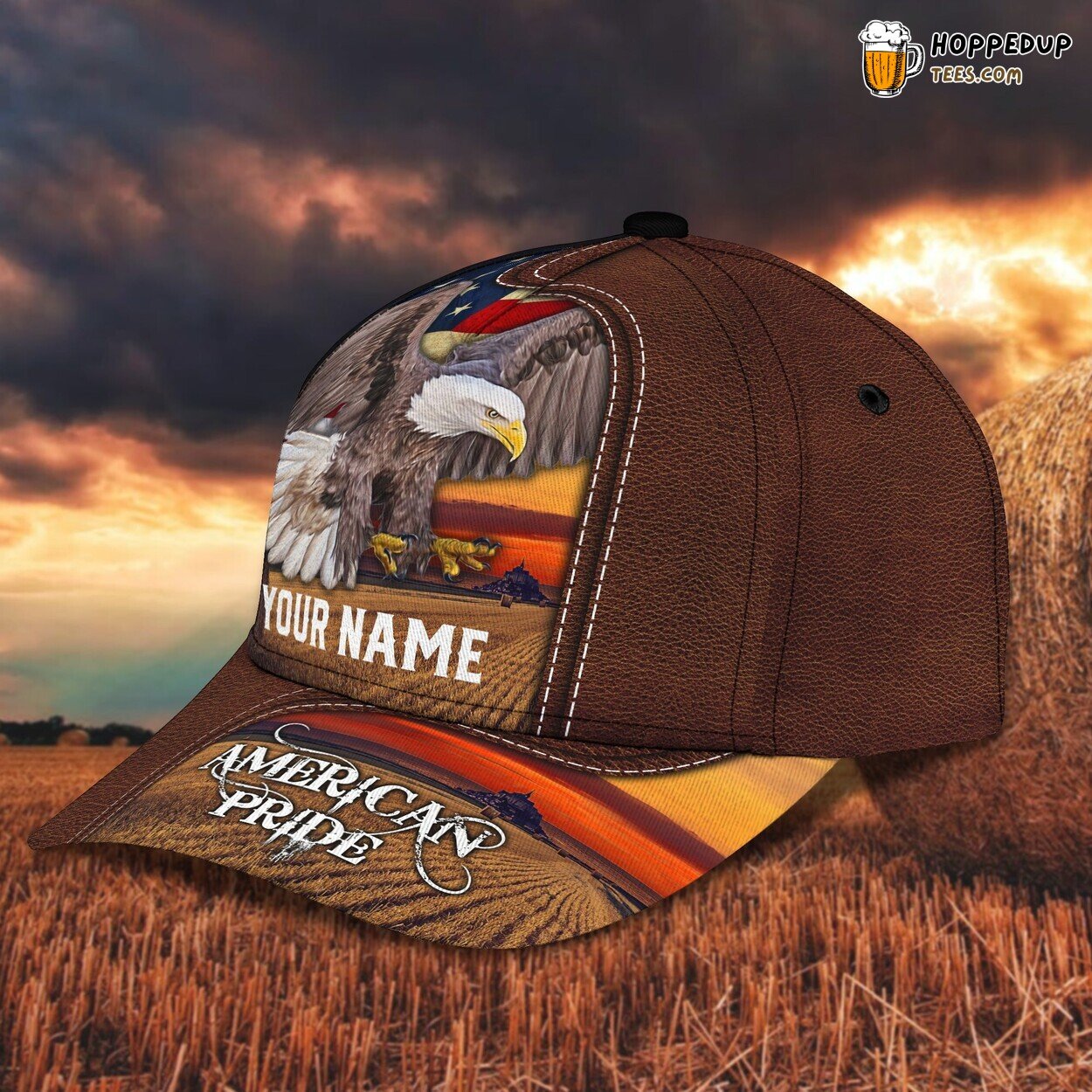 American Pride 3D Classic Cap Personalized Name Elegant Unique Premium Styling