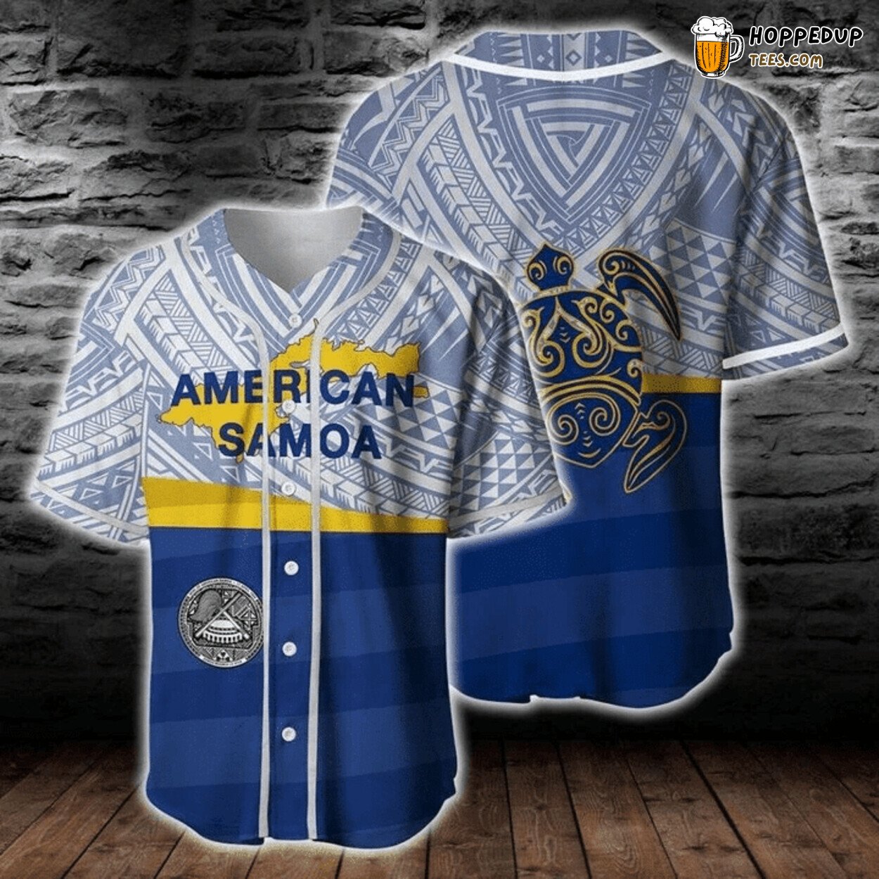 American Samoa Blue Motif Unique Baseball Jersey Distinctive Design Edition