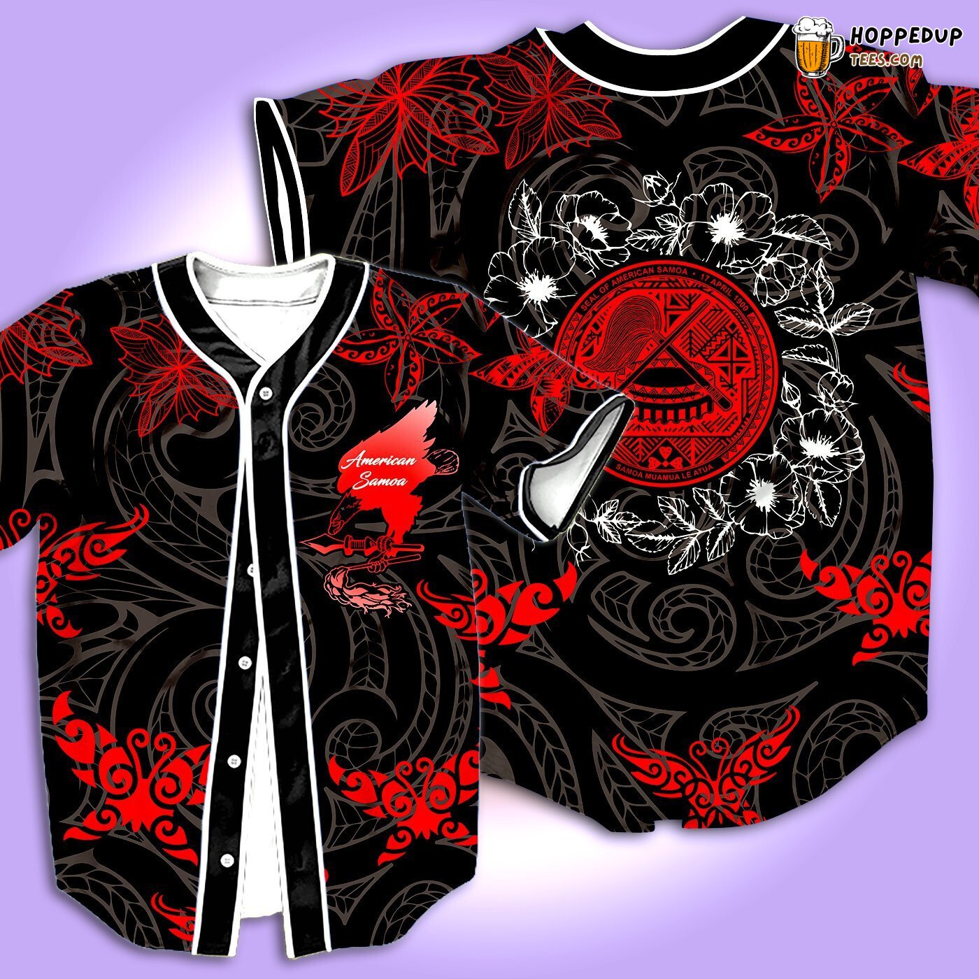 American Samoa Butterfly Baseball Tee Jersey Shirts 3D American Samoa Butterfly Baseball Tee Jersey Shirts 3D