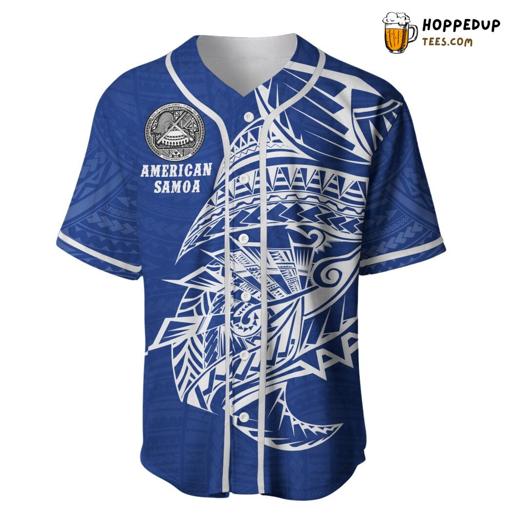 American Samoa Coat Of Arms Polynesian Tattoo Style Baseball Tee Jersey Shirts 3D