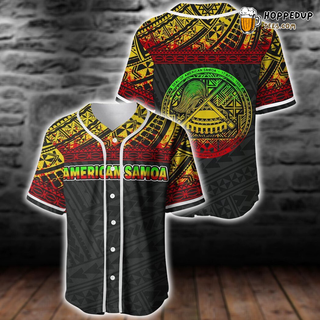 American Samoa Colorful Baseball Tee Jersey Shirts 3D
