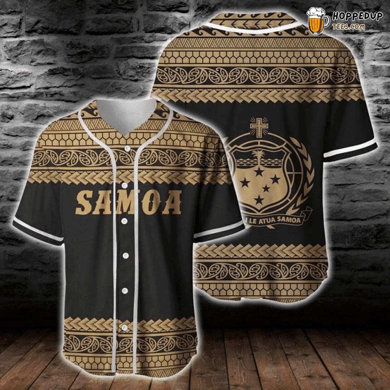 American Samoa Gold Accents Distinctive Baseball Jersey Unique Design