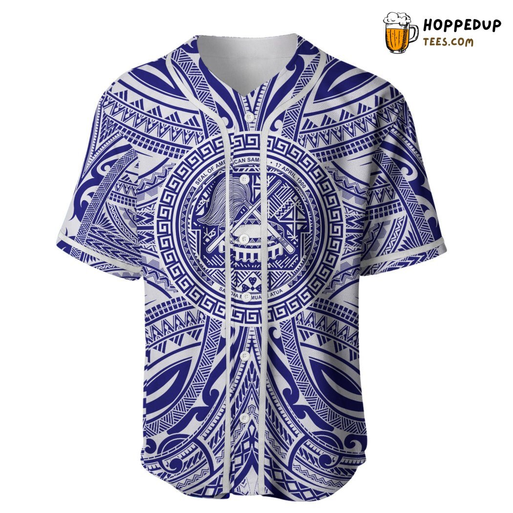 American Samoa Polynesian With Pattern And Flag Color Baseball Tee Jersey Shirts 3D