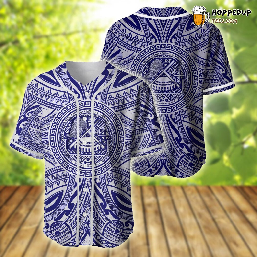 American Samoa Polynesian With Pattern And Flag Color Baseball Tee Jersey Shirts 3D American Samoa Polynesian With Pattern And Flag Color Baseball Tee Jersey Shirts 3D