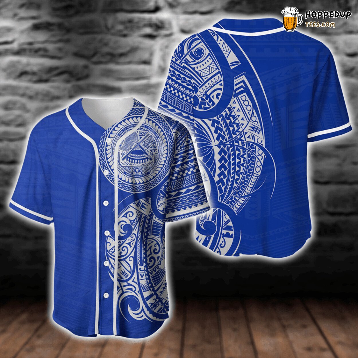American Samoa Tribal Motif 3D Printed Baseball Jersey Pacific Pride