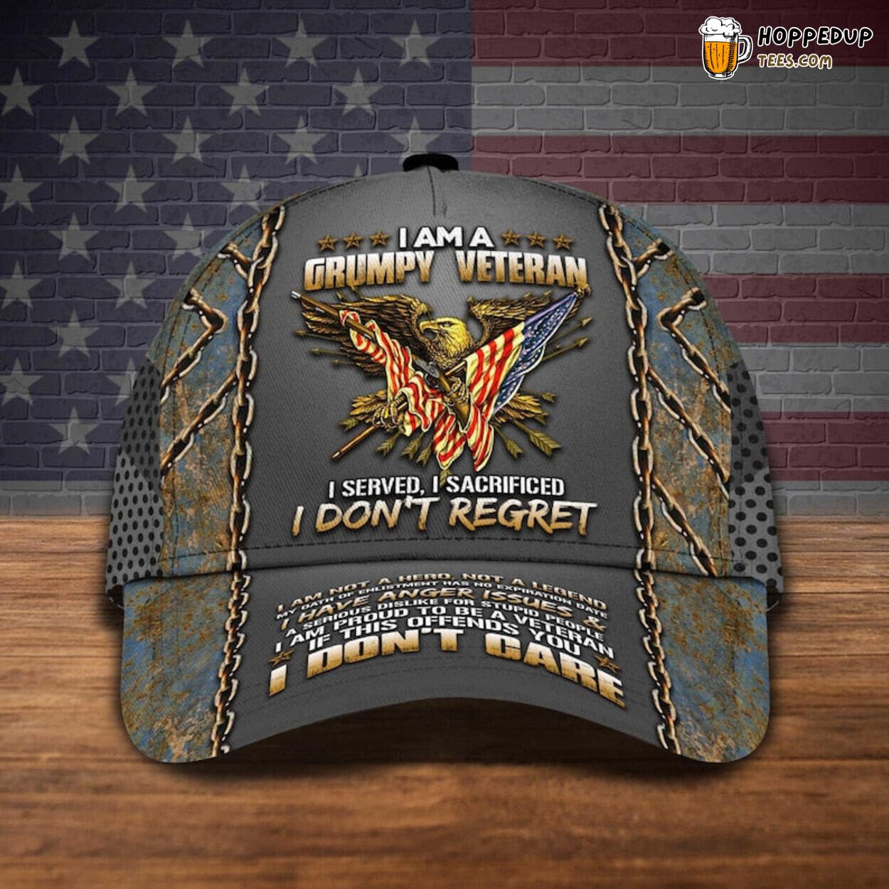 American Veteran Personalized Classic Cap Grumpy Veteran Unique Gift Hat