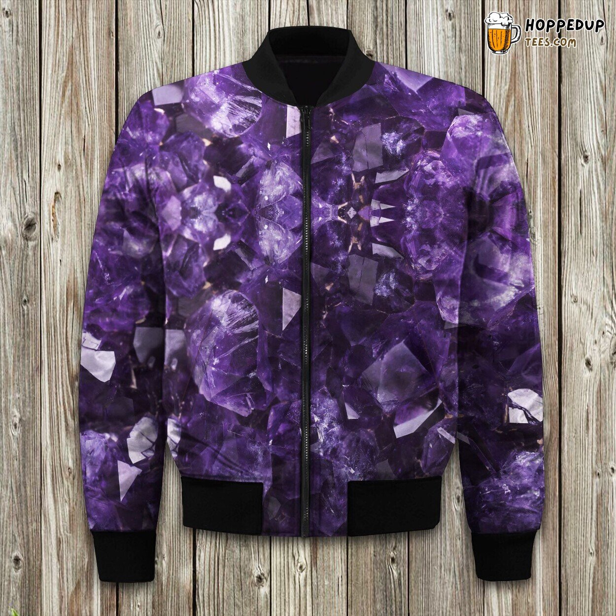 Amethyst Crystals Bomber Jacket