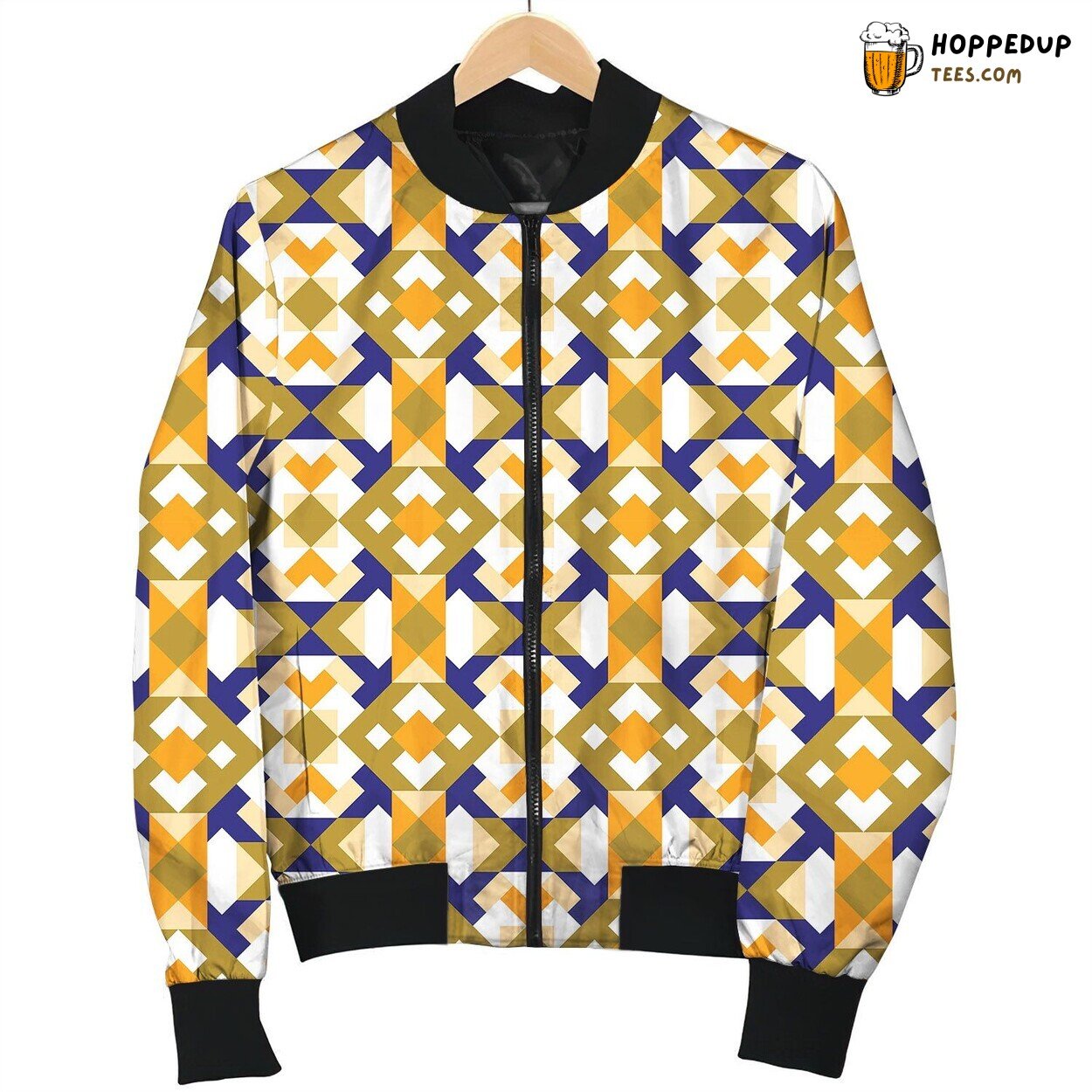 Amish Yellow Pattern Bomber Jacket