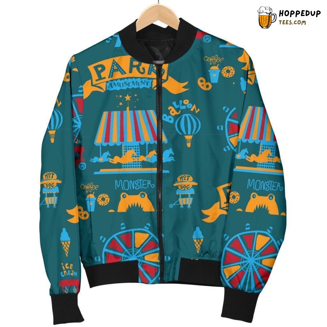Amusement Park Circus Tribute Men’s Bomber Jacket Unique Pattern Design Essence Amusement Park Circus Tribute Men’s Bomber Jacket Unique Pattern Design Essence