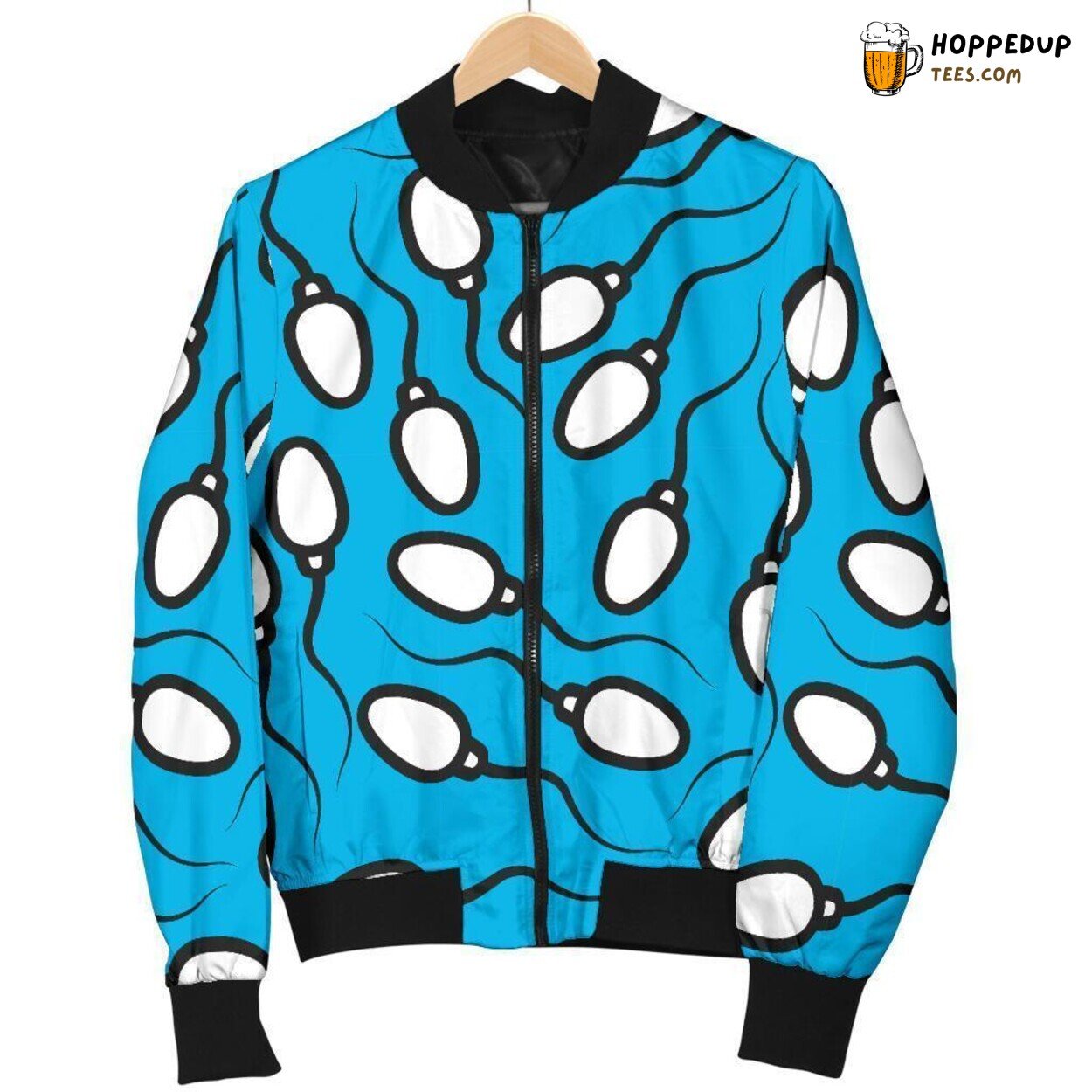 Anatomy Sperm Illustration Pattern Print Men’s Unique Bomber Jacket Anatomy Sperm Illustration Pattern Print Men’s Unique Bomber Jacket