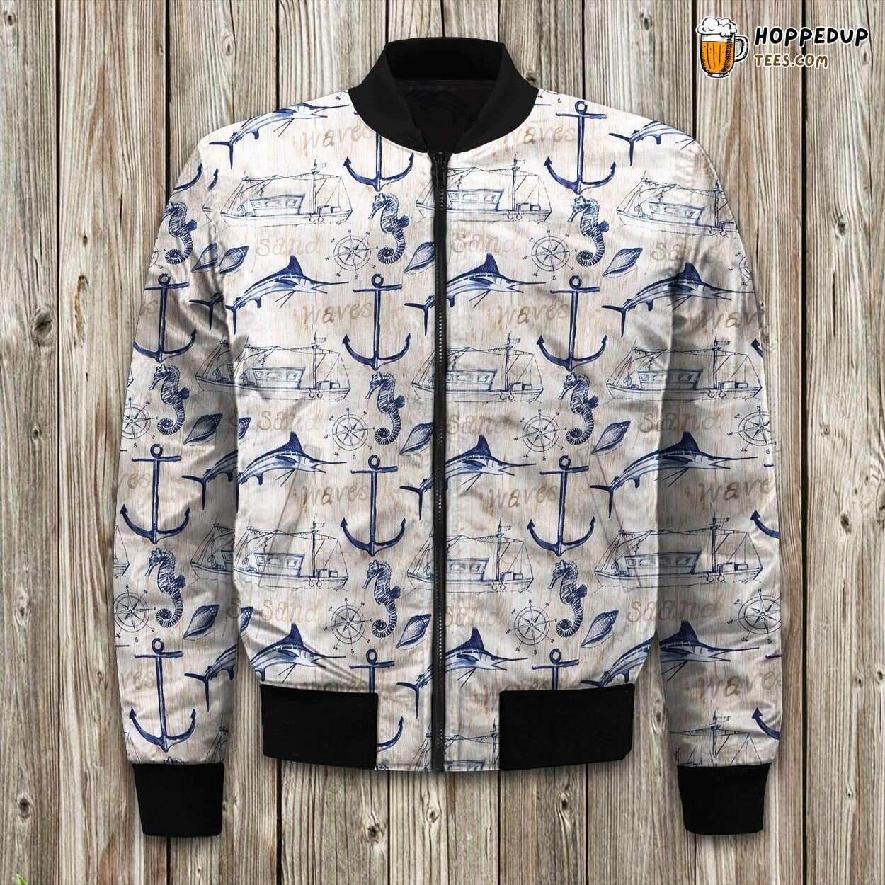 Anchor & Deep Ocean Winter Bomber Jacket Tailored Precision Craftsmanship
