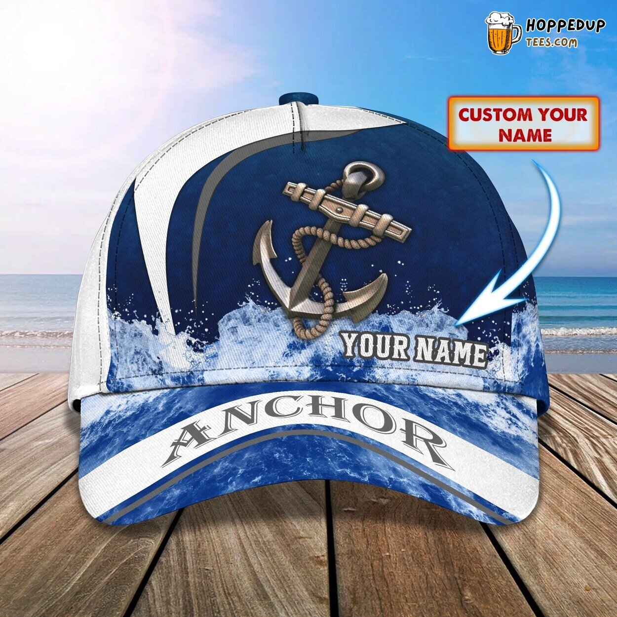 Anchor Inspired 3D Classic Cap Personalized Name Premium Unique Elegant Style