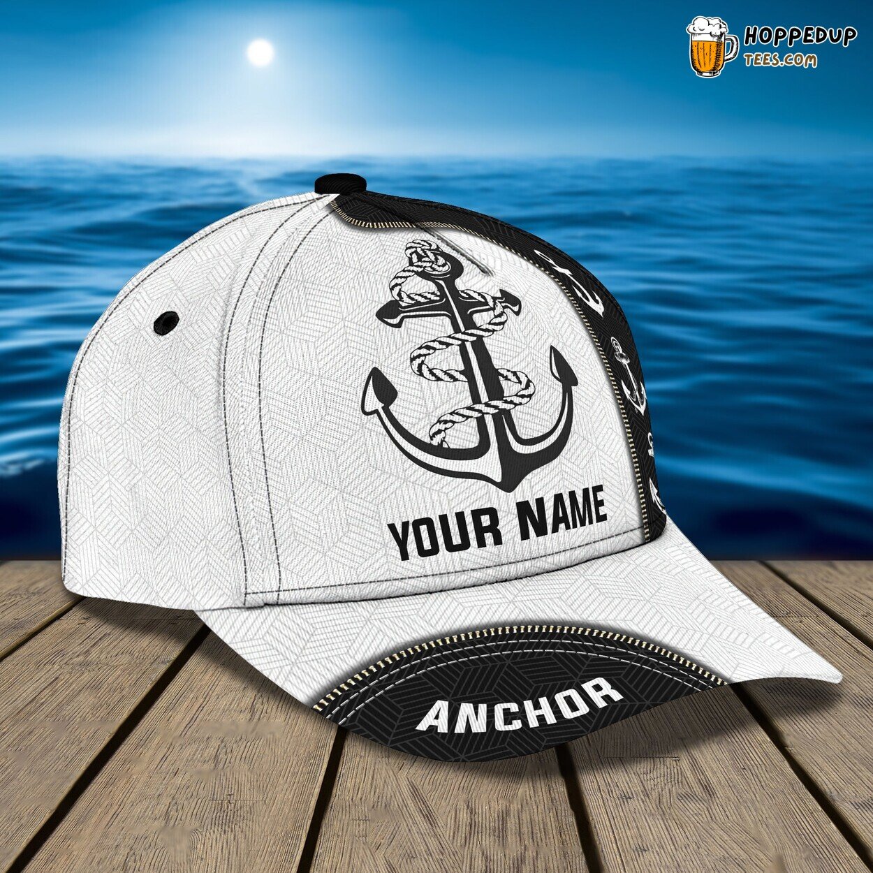 Anchor Theme Unique 3D Classic Cap Personalized Name Elegant Premium Design