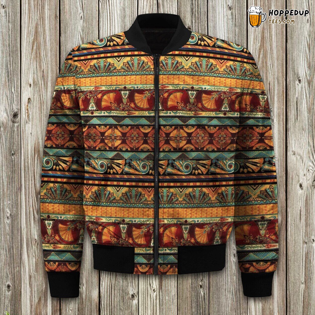 Ancient Egypt Diversity Pattern Bomber Jacket