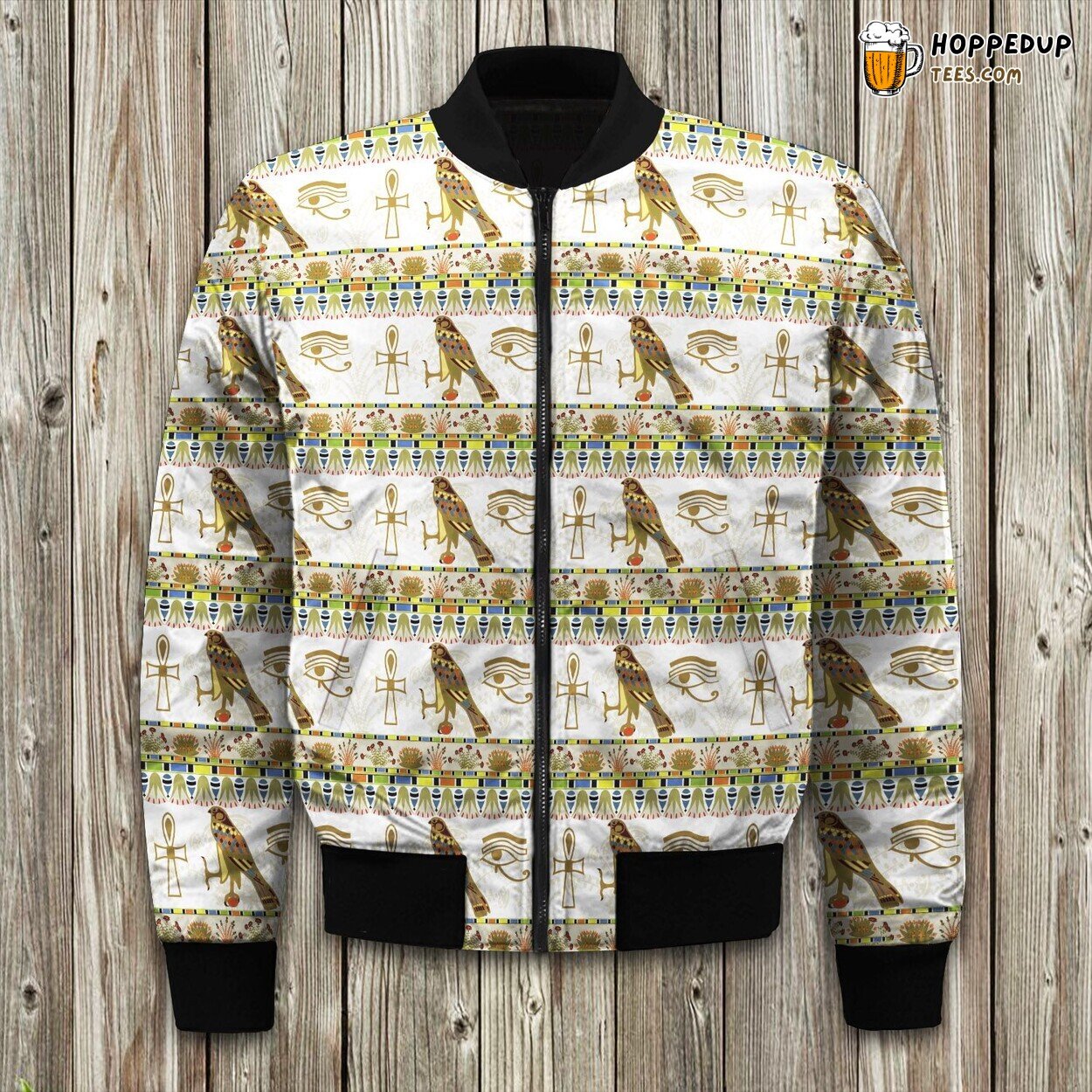 Ancient Egypt Eyes Bird Bomber Jacket