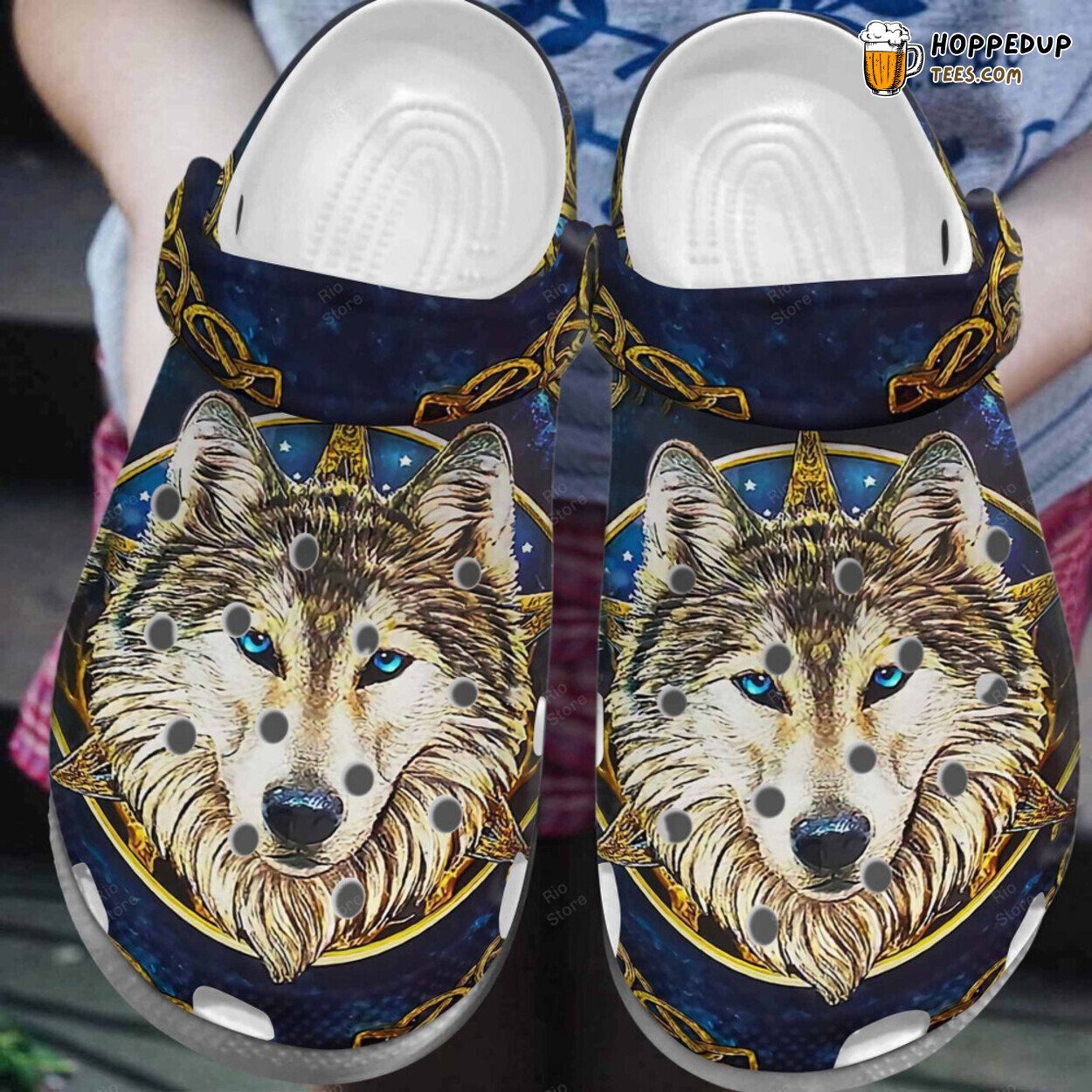 Ancient Royal Golden Wolf Classic Theme Rubber Clog Shoes Comfy Footwear