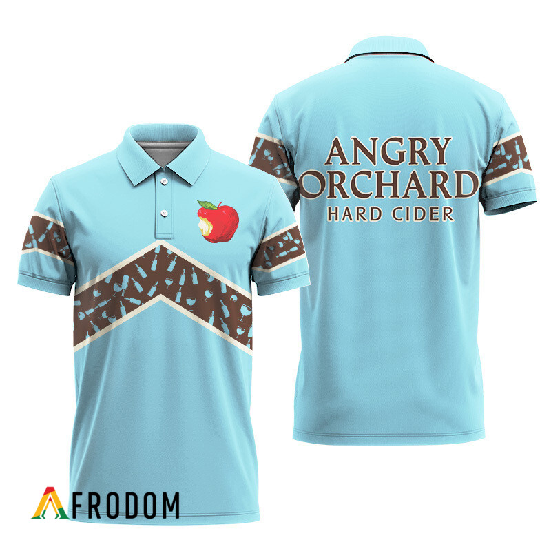 Angry Orchard Blue Wine Pattern Polo Shirt HU