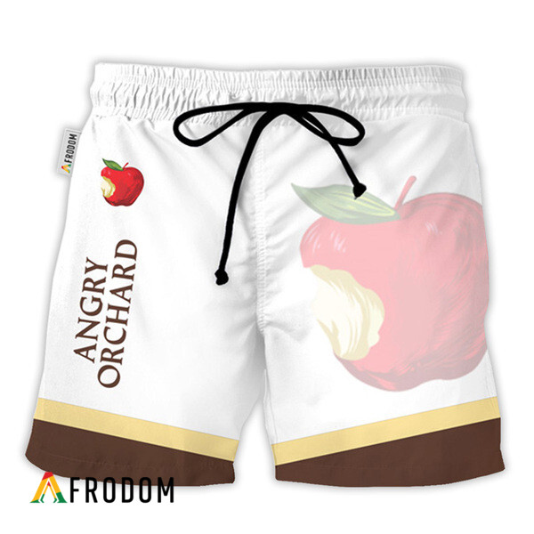 Angry Orchard Plain White Hawaii Swim Trunks HU