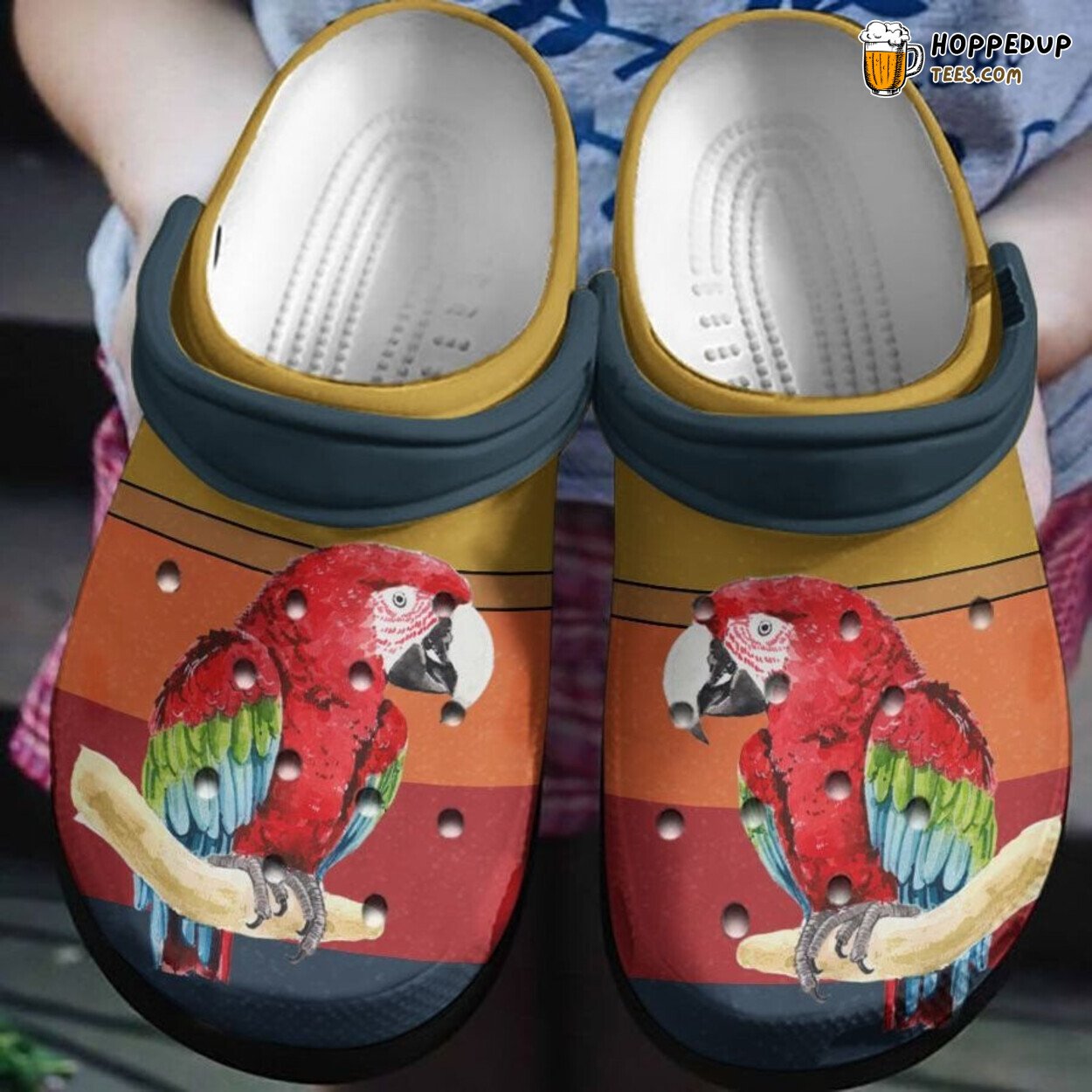 Angry Parrot Animal Crocbland Birthday Gifts Men Friends Clogs