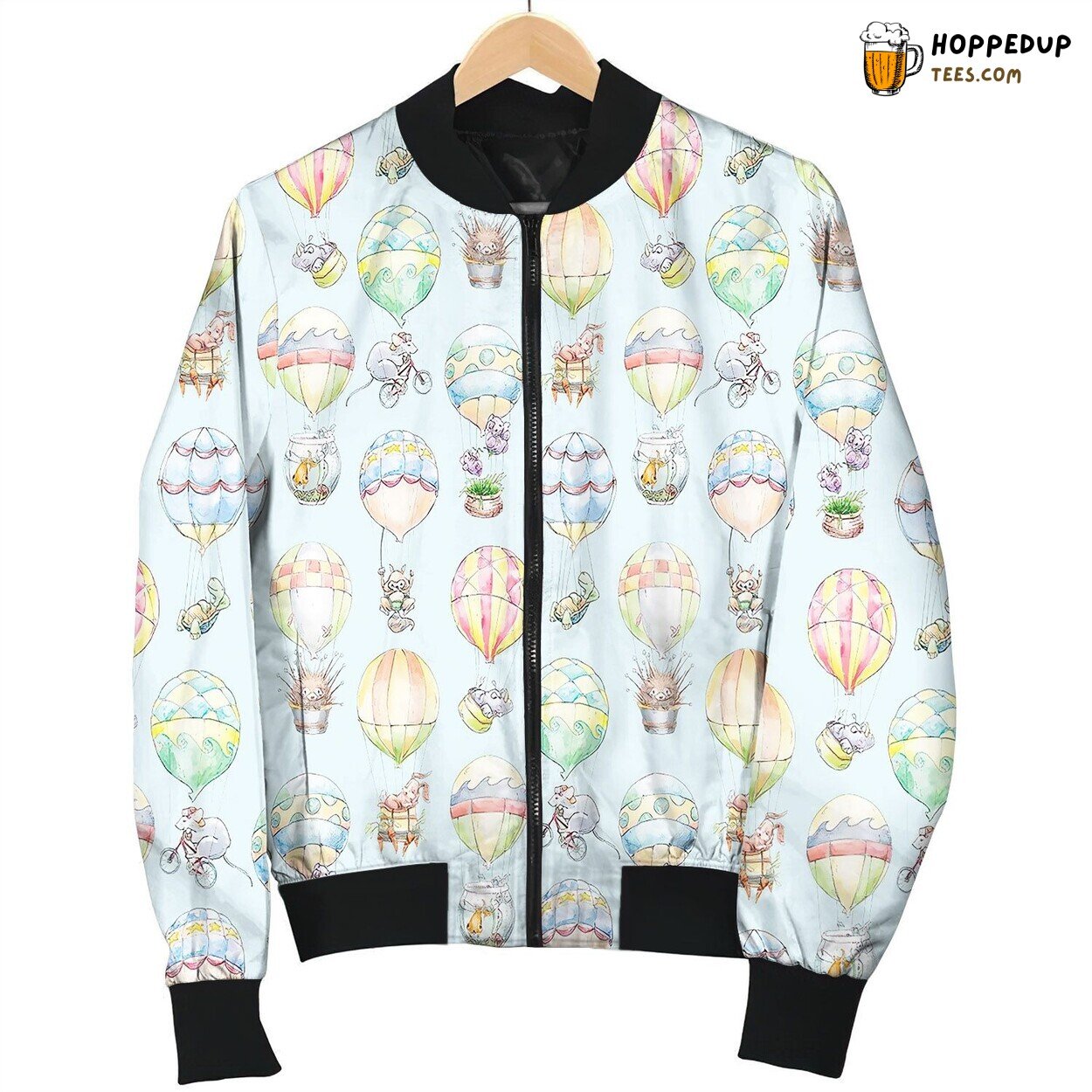 Animal Air Balloons Blue Tall Bomber Jacket