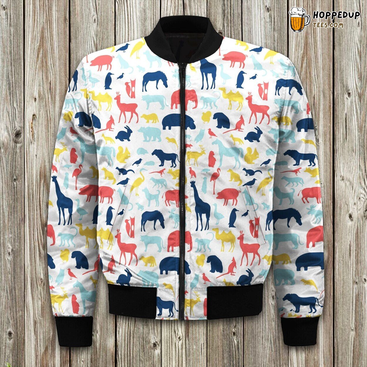 Animal Colorful Pattern Bomber Jacket