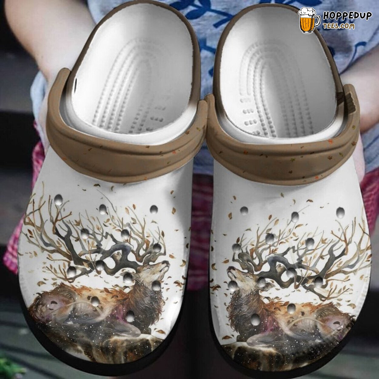 Animal Deer Fall Autumn Forest Themed Comfort Clog Shoes Gift