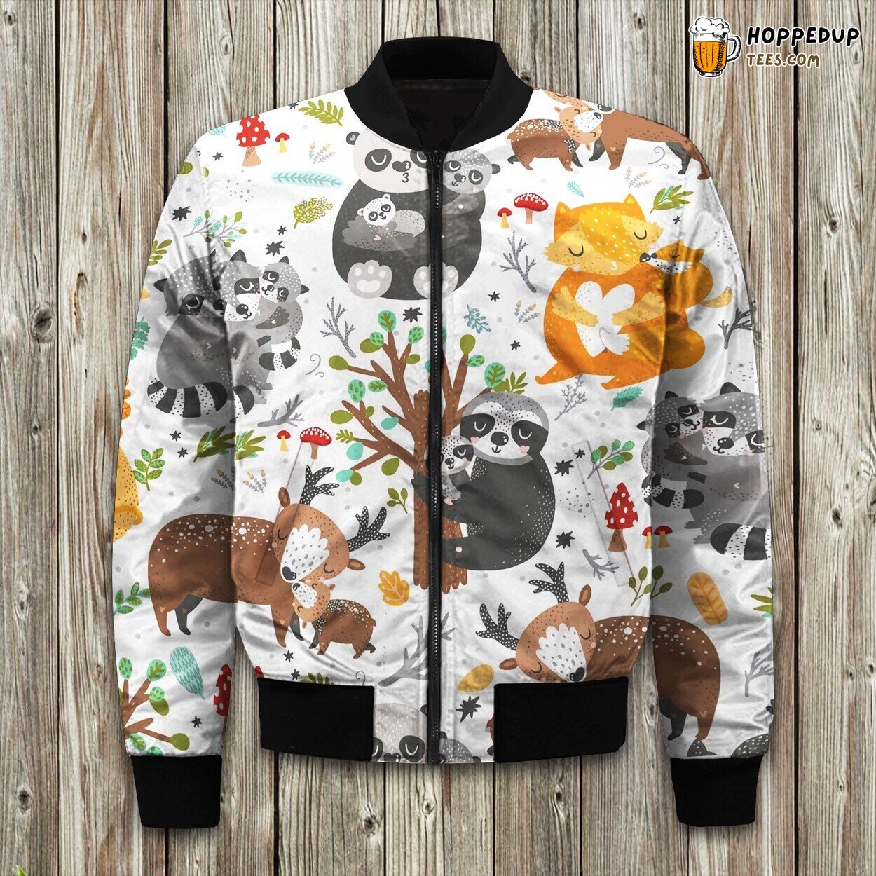 Animal Hugs Babes In The Forest Bomber Jacket