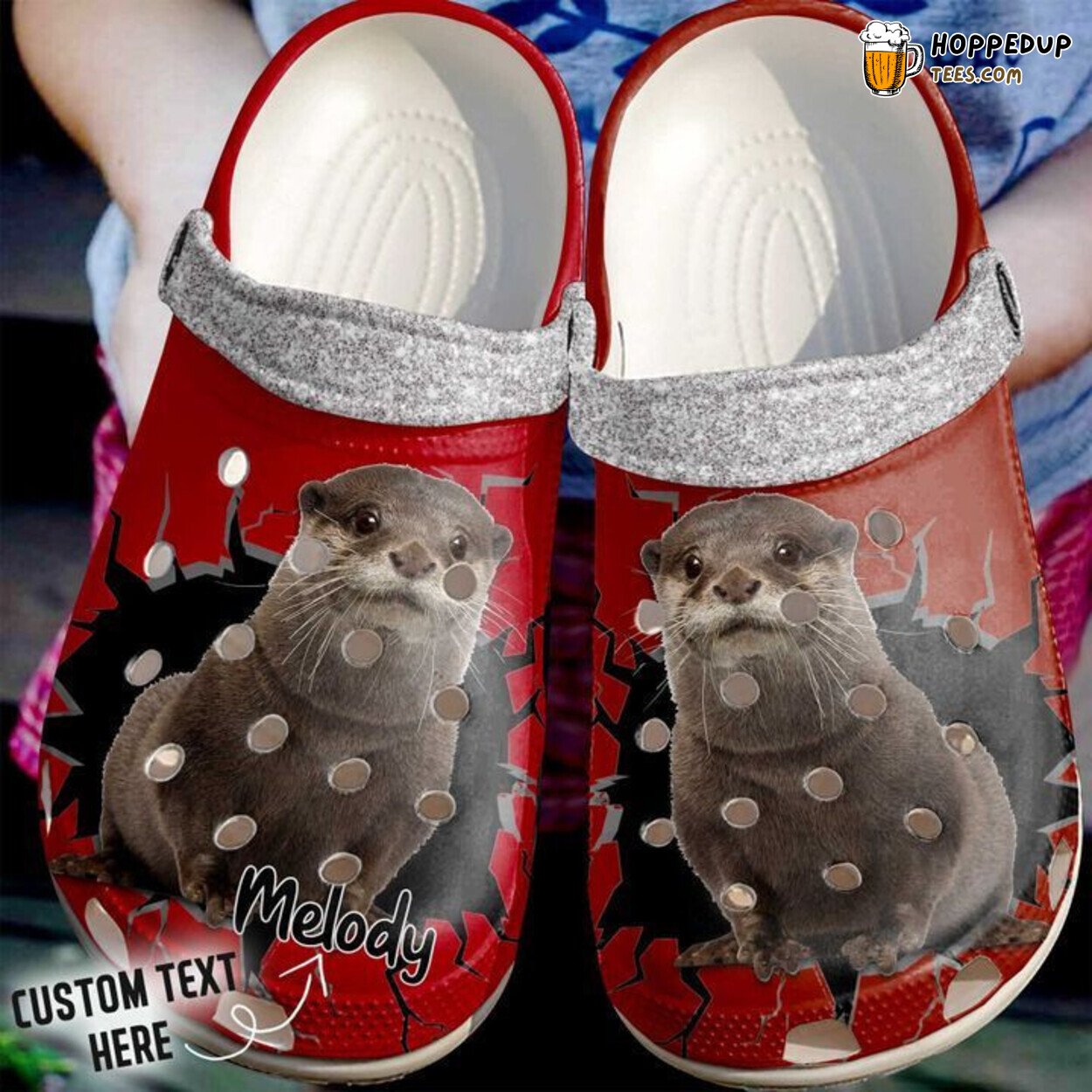 Animal Otter Personalized Crack Wall Design Comfortable Clogs Footwear