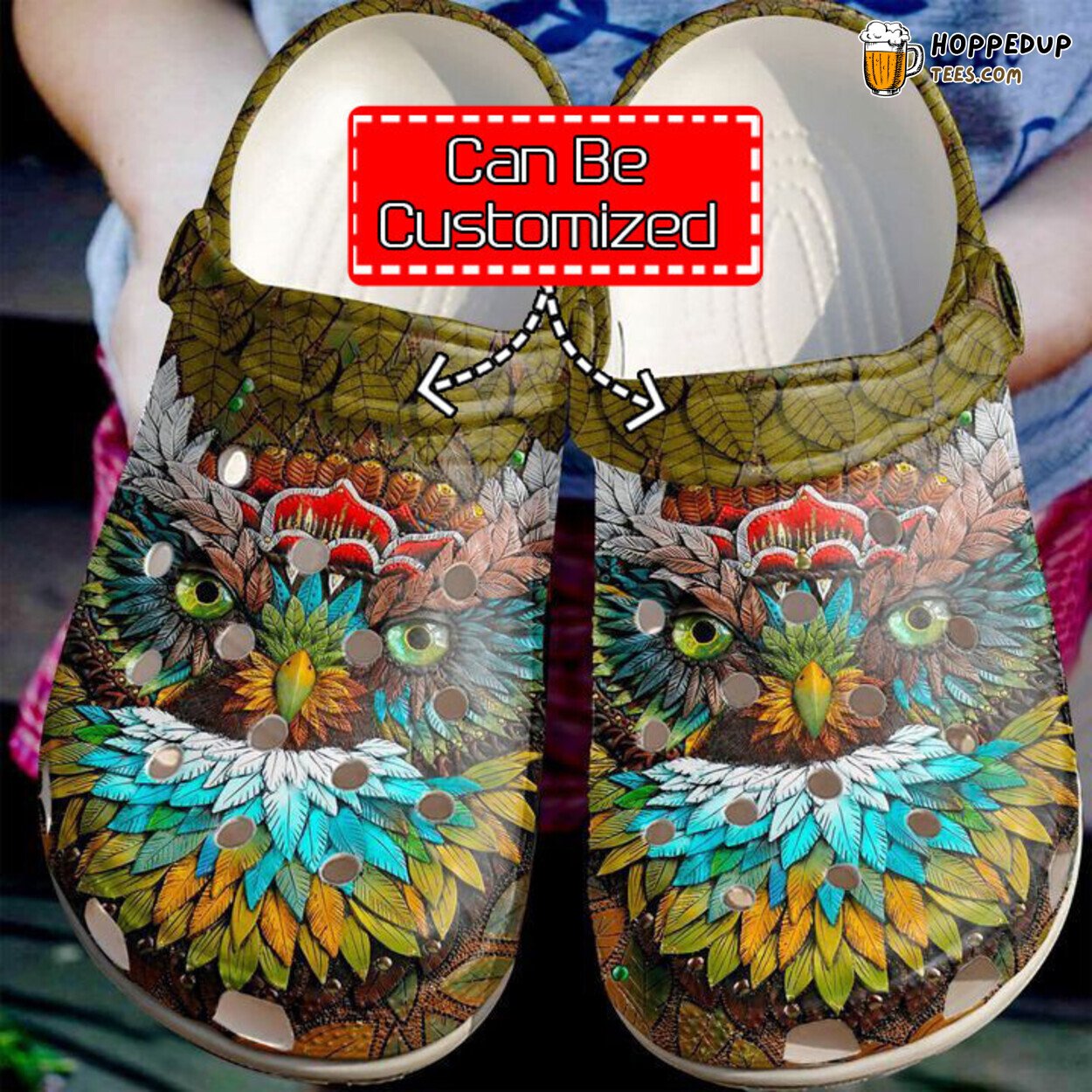 Animal Owl Mystic Themed Unique Stylish Clog Shoes Comfortable