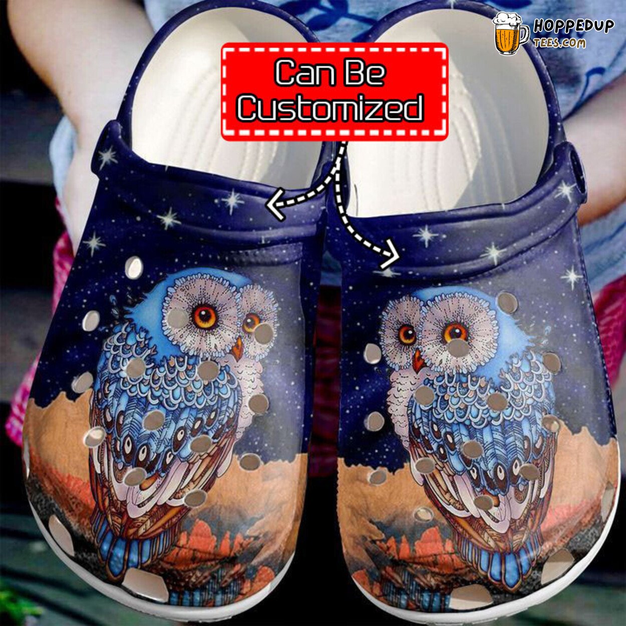 Animal Owl Night Theme Personalized Comfortable Clog Shoes for Bird Lovers