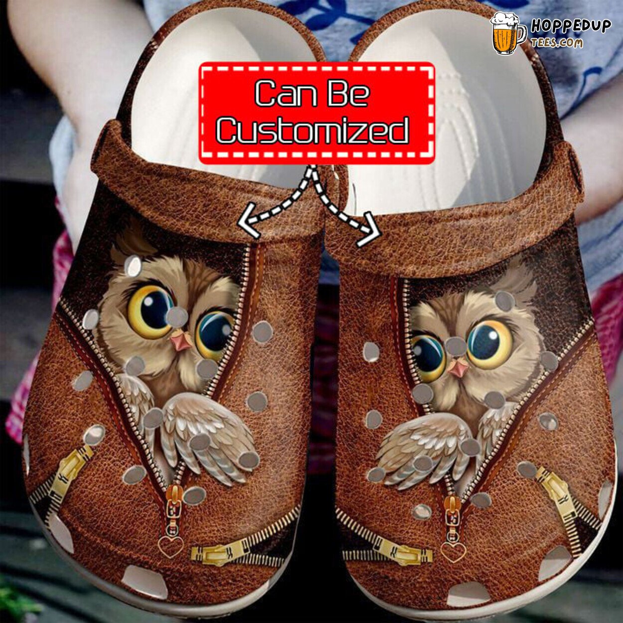 Animal Owl Zipper Themed Comfortable Unique Stylish Design Clog Shoes