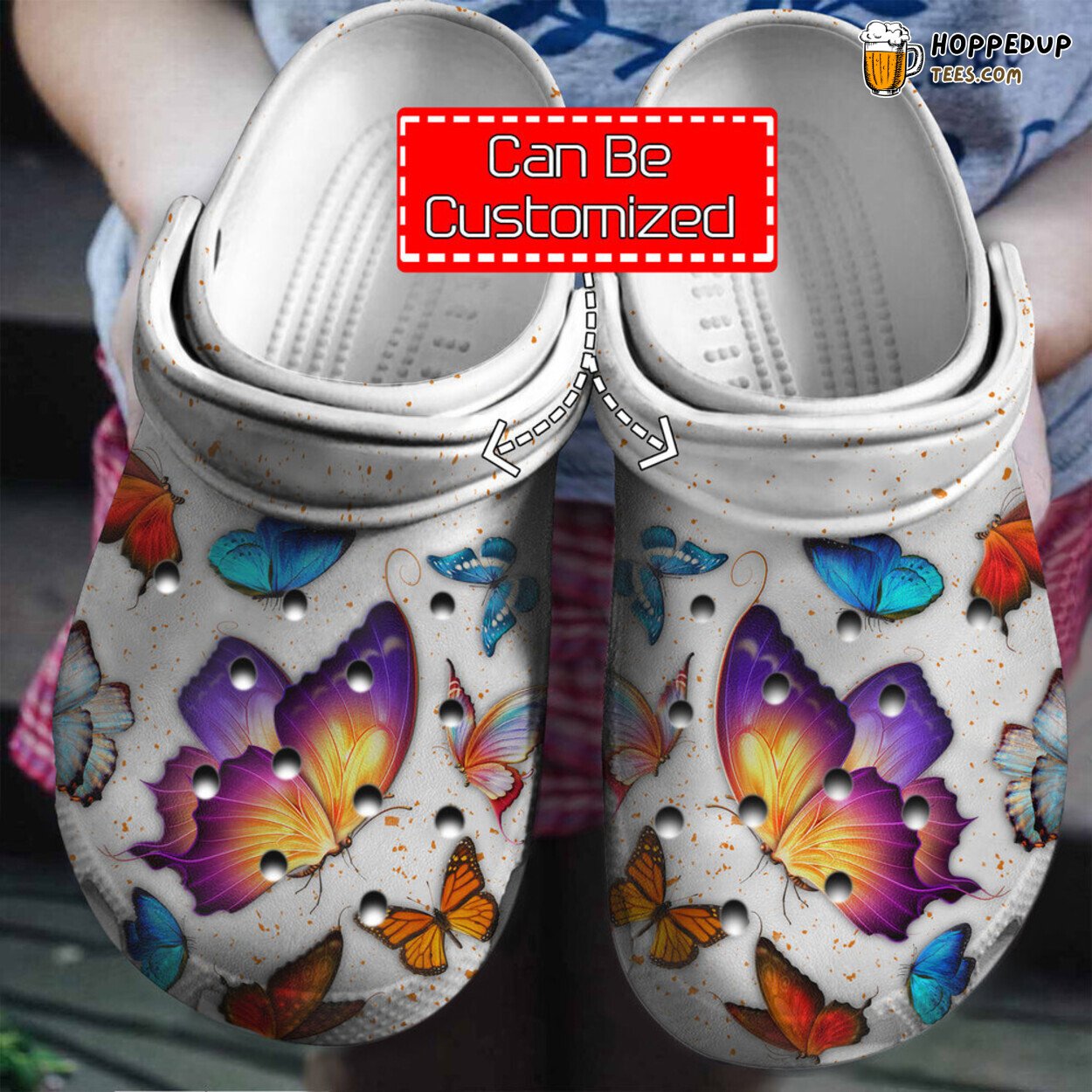 Animal Personalized Butterfly Lovers Themed Comfortable Clog Shoes Design