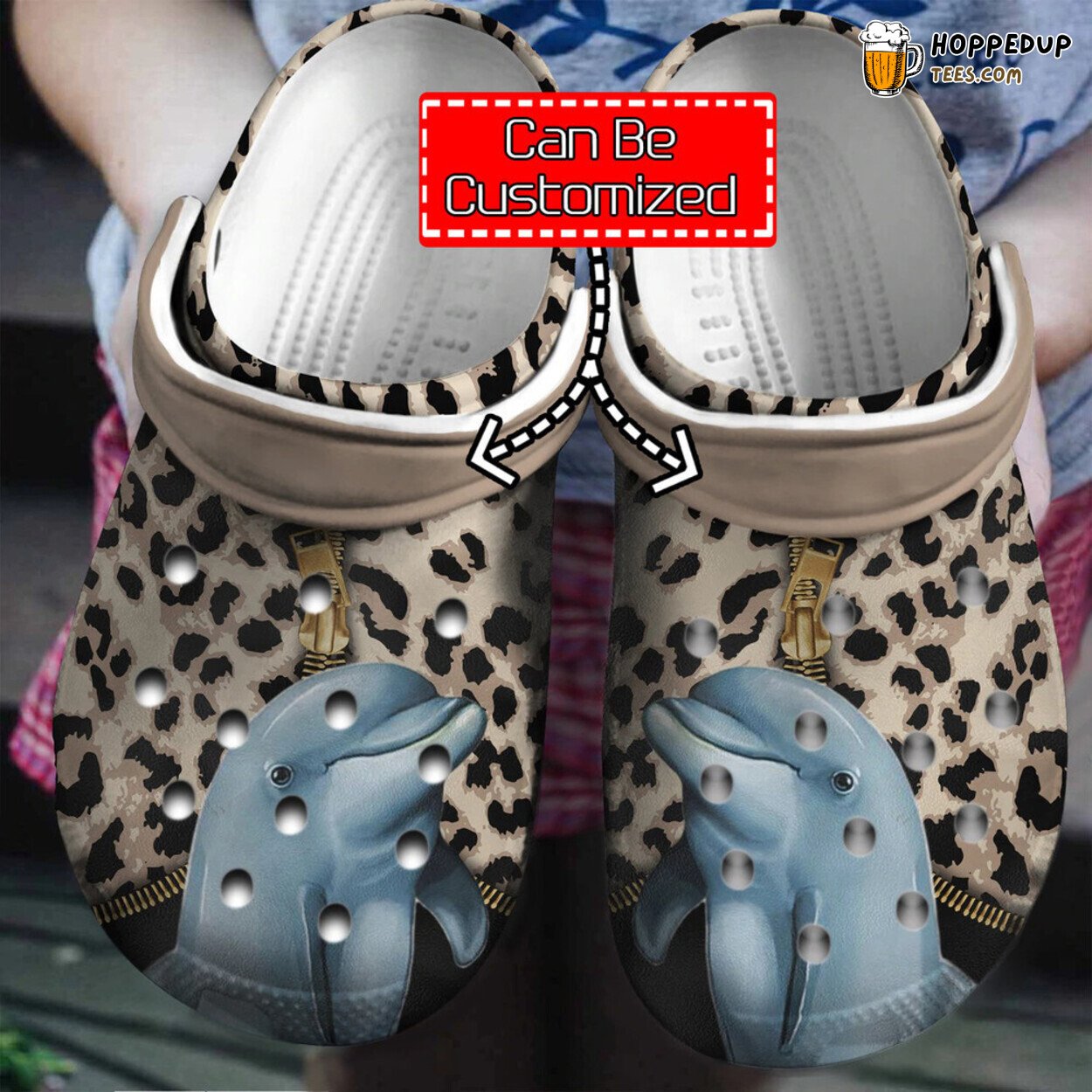 Animal Personalized Dolphin Leopard Pattern Themed Clog Shoes Unique Style