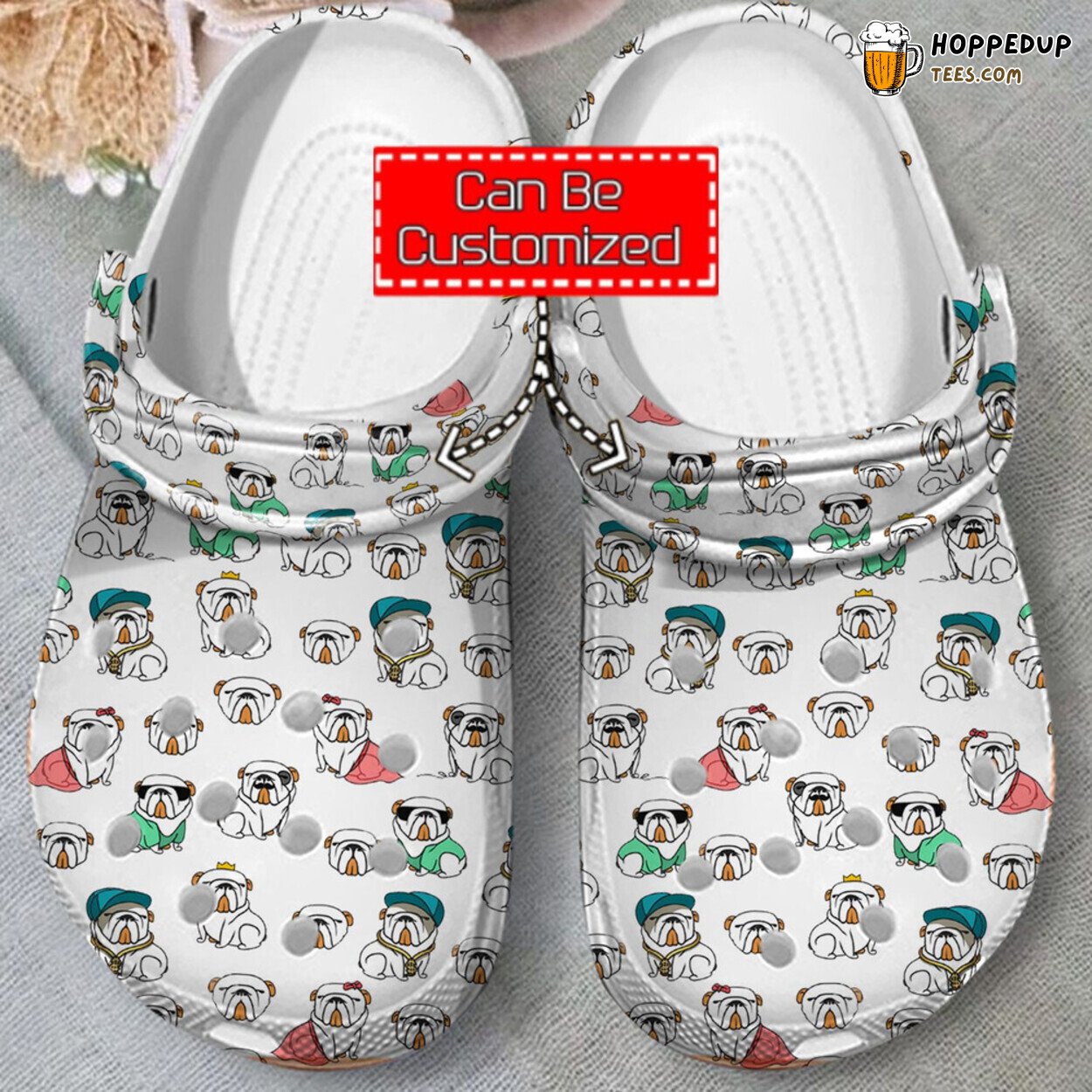 Animal Print Bulldog Pattern Clogs Comfortable Rubber Shoes Stylish Footwear