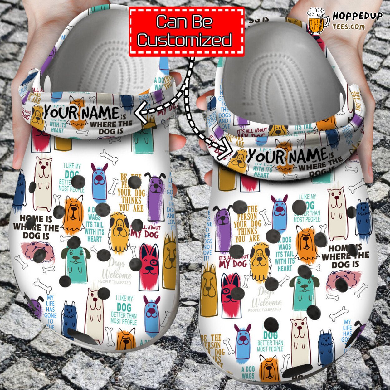 Animal Print Dog Sayings Pattern Comfortable Clogs Canine Inspired Shoes