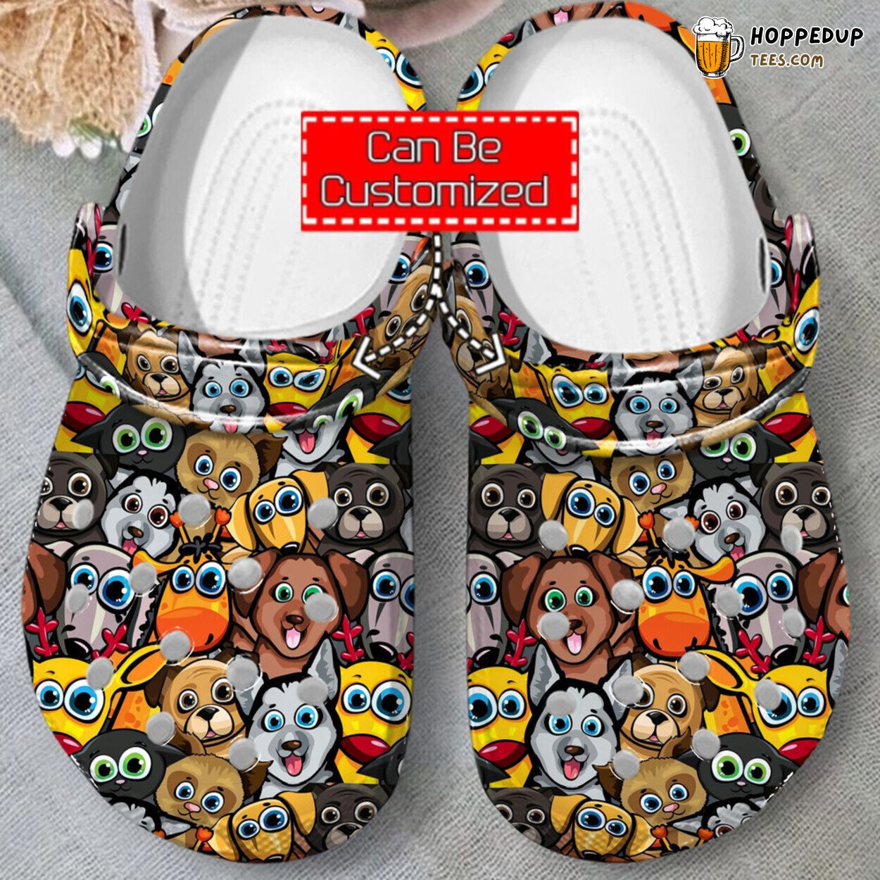 Animal Print Dogs Collection Pattern Comfortable Unique Clog Shoes